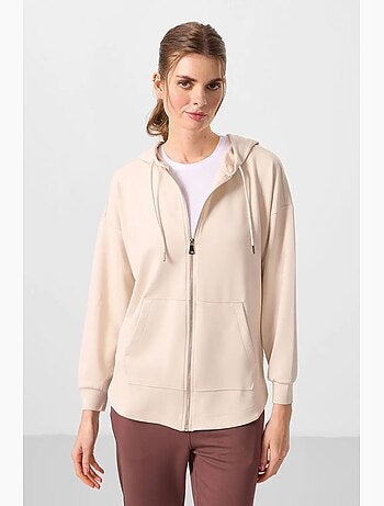 Felpa tunik lunga oversize con cappuccio e zip tommy