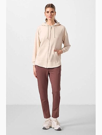 Felpa tunik lunga oversize con cappuccio e zip tommy