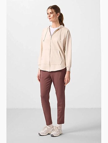 Felpa tunik lunga oversize con cappuccio e zip tommy