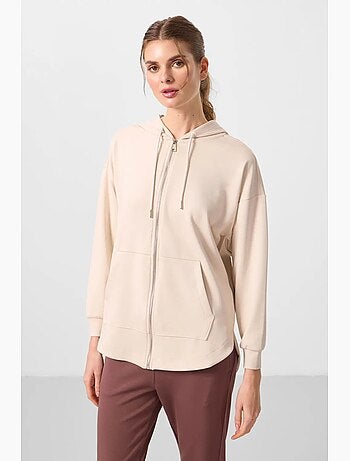 Felpa tunik lunga oversize con cappuccio e zip tommy