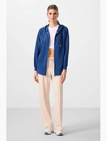 Felpa tunik lunga oversize con cappuccio e zip tommy