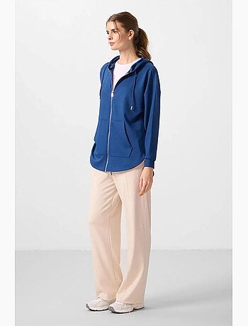 Felpa tunik lunga oversize con cappuccio e zip tommy