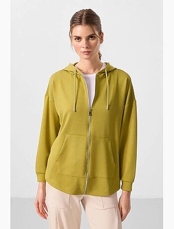 Felpa tunik lunga oversize con cappuccio e zip tommy