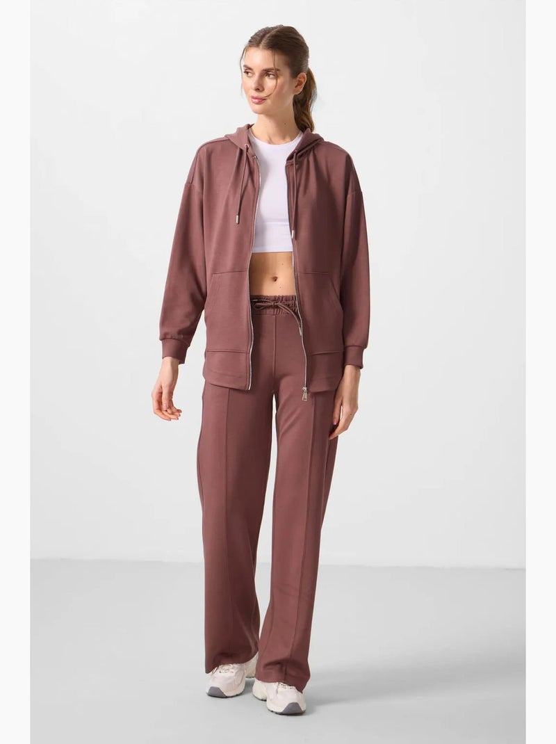 Felpa tunik lunga oversize con cappuccio e zip tommy Malva - Kiabi