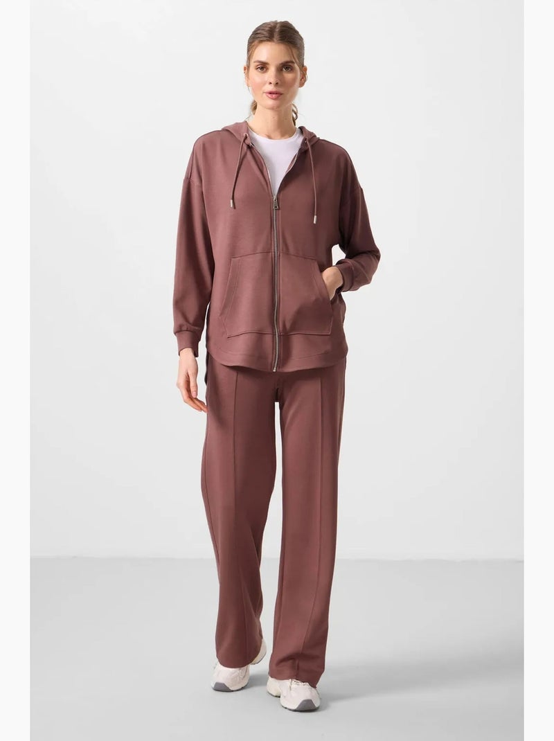 Felpa tunik lunga oversize con cappuccio e zip tommy Malva - Kiabi