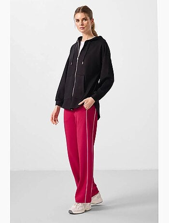 Felpa tunik lunga oversize con cappuccio e zip tommy