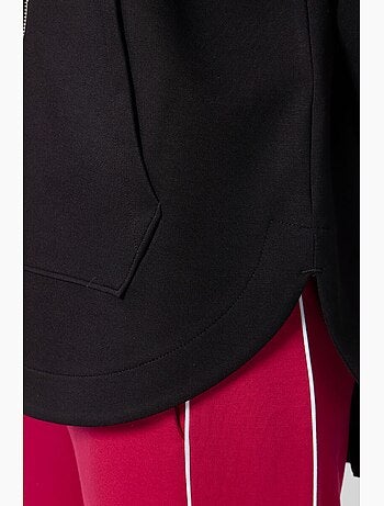 Felpa tunik lunga oversize con cappuccio e zip tommy