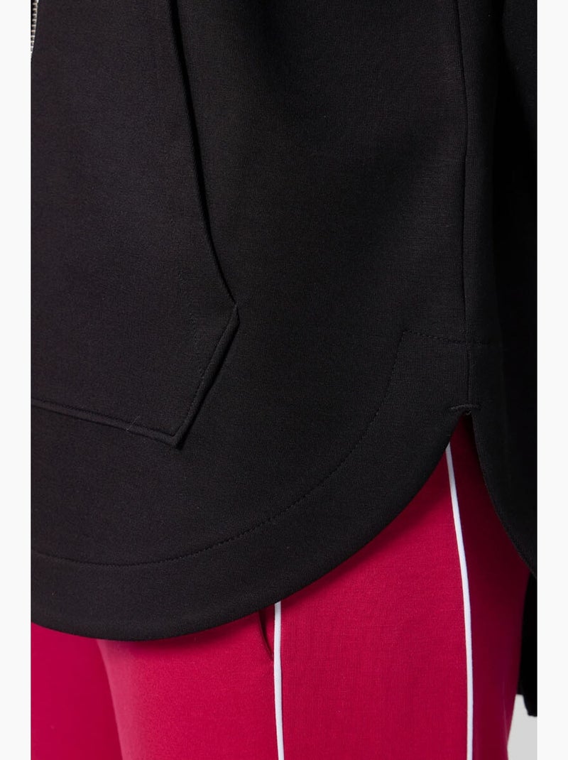 Felpa tunik lunga oversize con cappuccio e zip tommy Nero - Kiabi