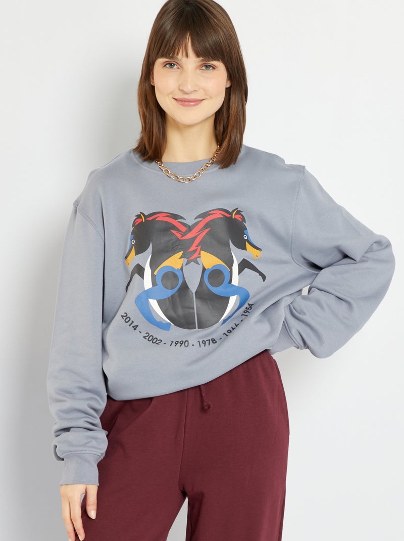 Felpa unisex capodanno cinese GRIGIO - Kiabi