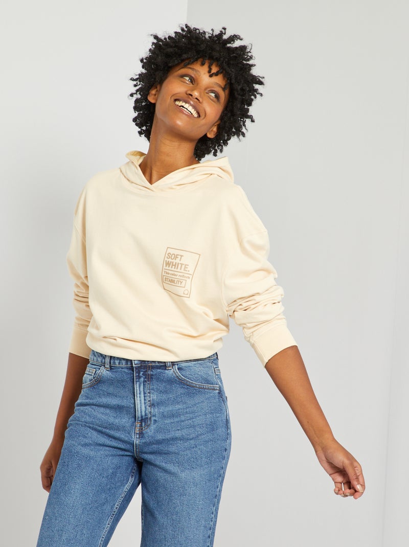 Felpa unisex con cappuccio BIANCO - Kiabi