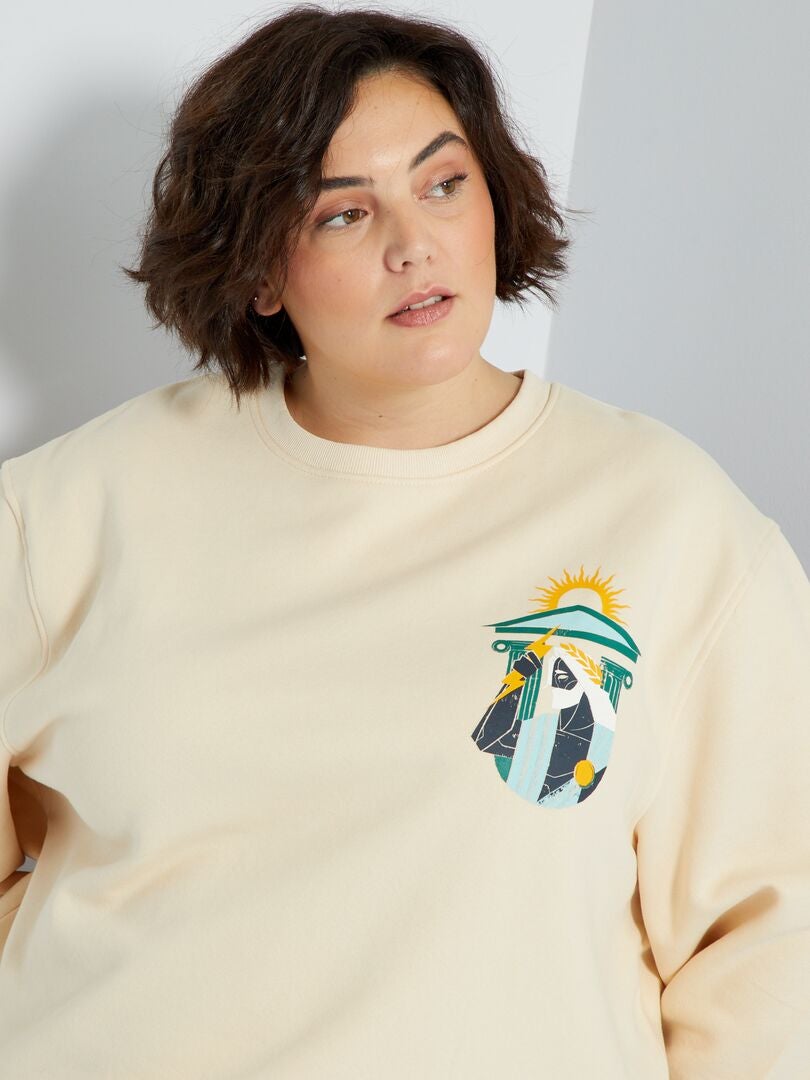 Felpa Unisex In Tessuto Felpato Beige Kiabi 18 00