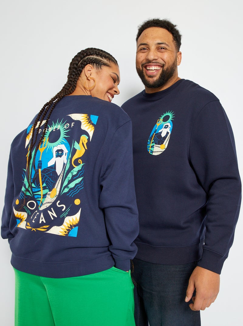 Felpa unisex in tessuto felpato BLU - Kiabi