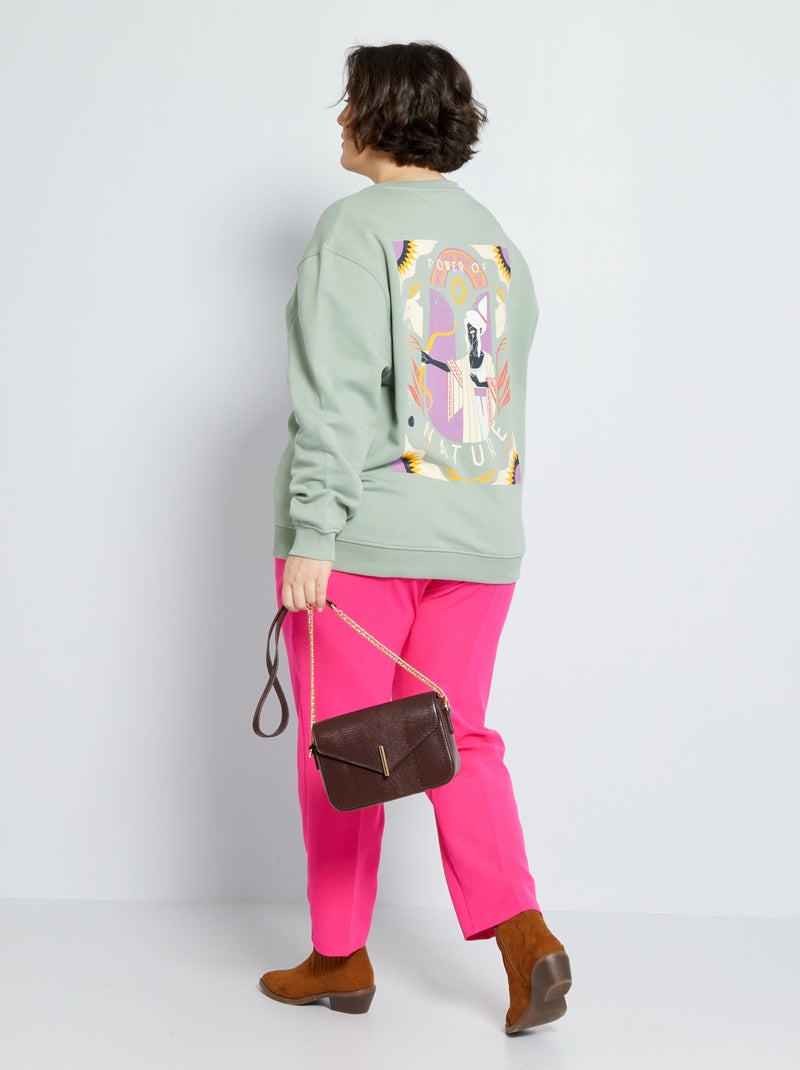 Felpa unisex in tessuto felpato VERDE - Kiabi