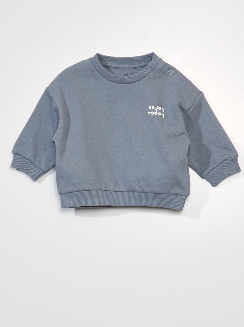Felpa unisex oversize in tessuto felpato BLU - Kiabi