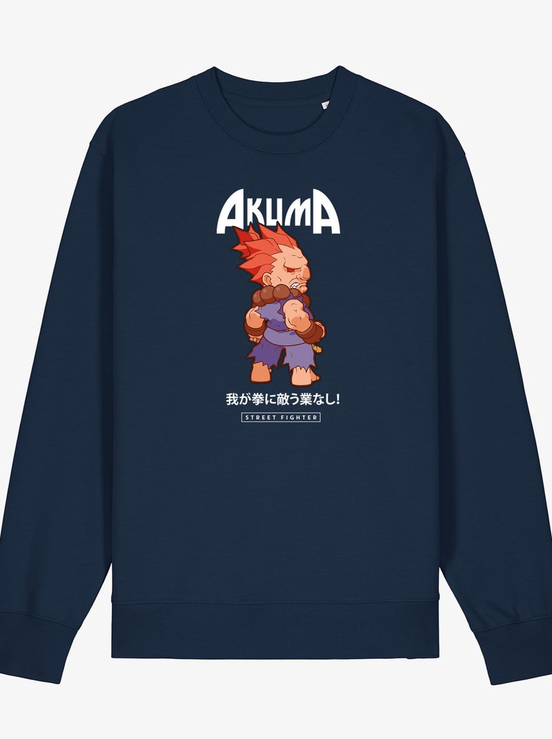 Felpa Uomo - AKUMA STREET FIGHTER Blu marino - Kiabi