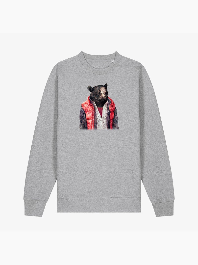 Felpa Uomo - BLACK BEAR Grigio melangiato - Kiabi