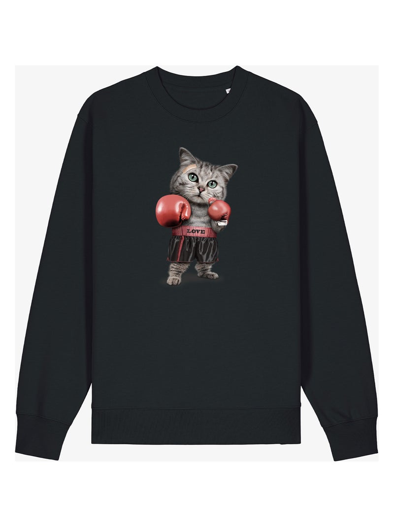 Felpa Uomo - BOXING CAT Nero - Kiabi