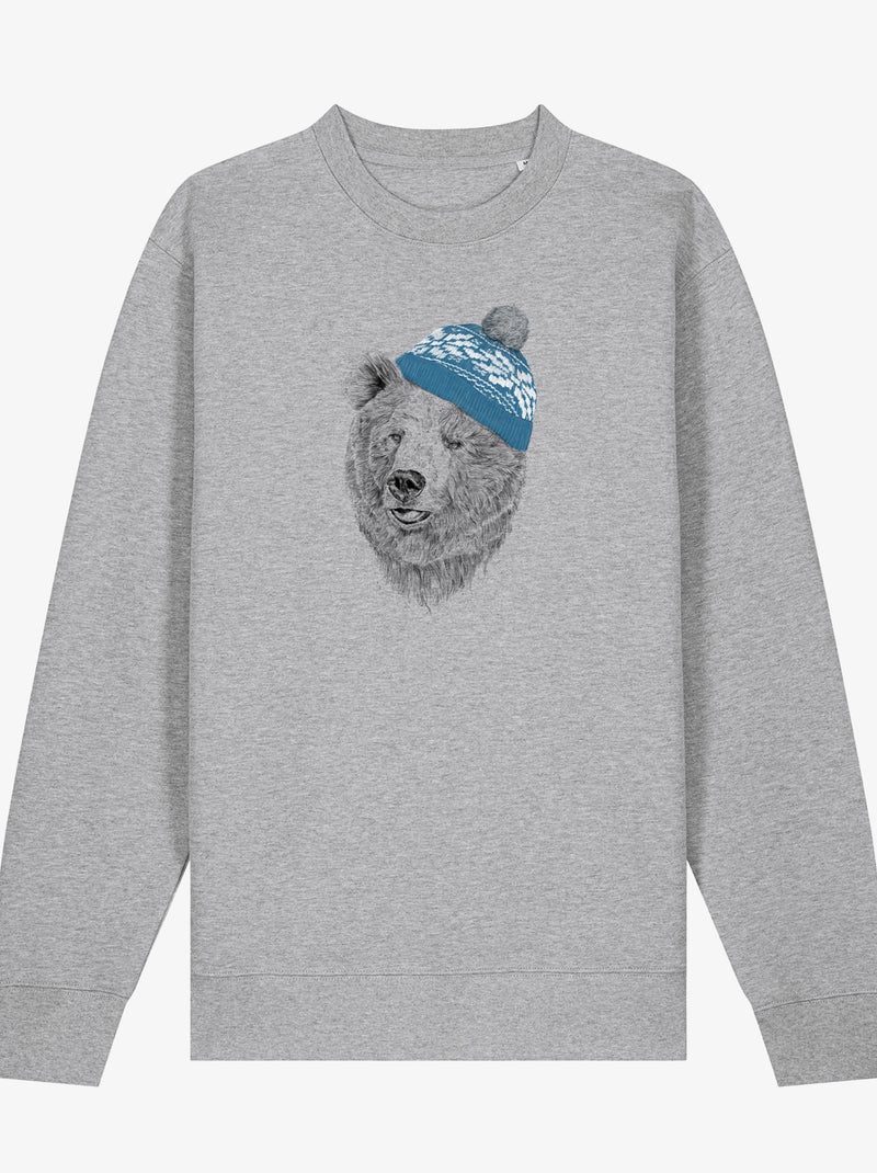 Felpa Uomo - HELLO WINTER Grigio melangiato - Kiabi