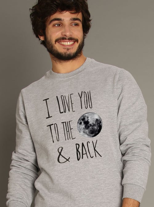 Felpa Uomo - I LOVE YOU TO THE MOON AND BACK - Kiabi