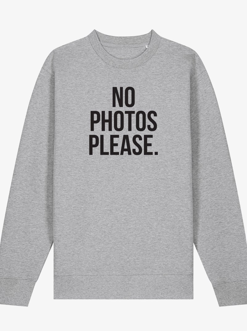 Felpa Uomo - NO PHOTOS PLEASE Grigio melangiato - Kiabi