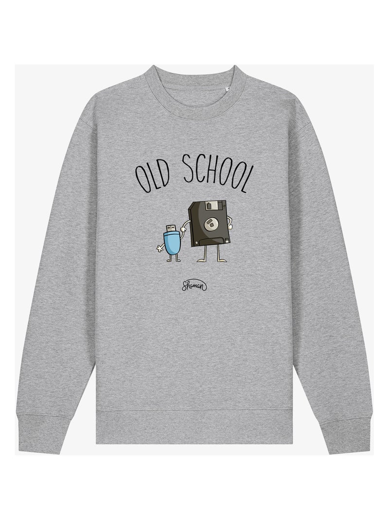 Felpa Uomo - OLD SCHOOL Grigio melangiato - Kiabi