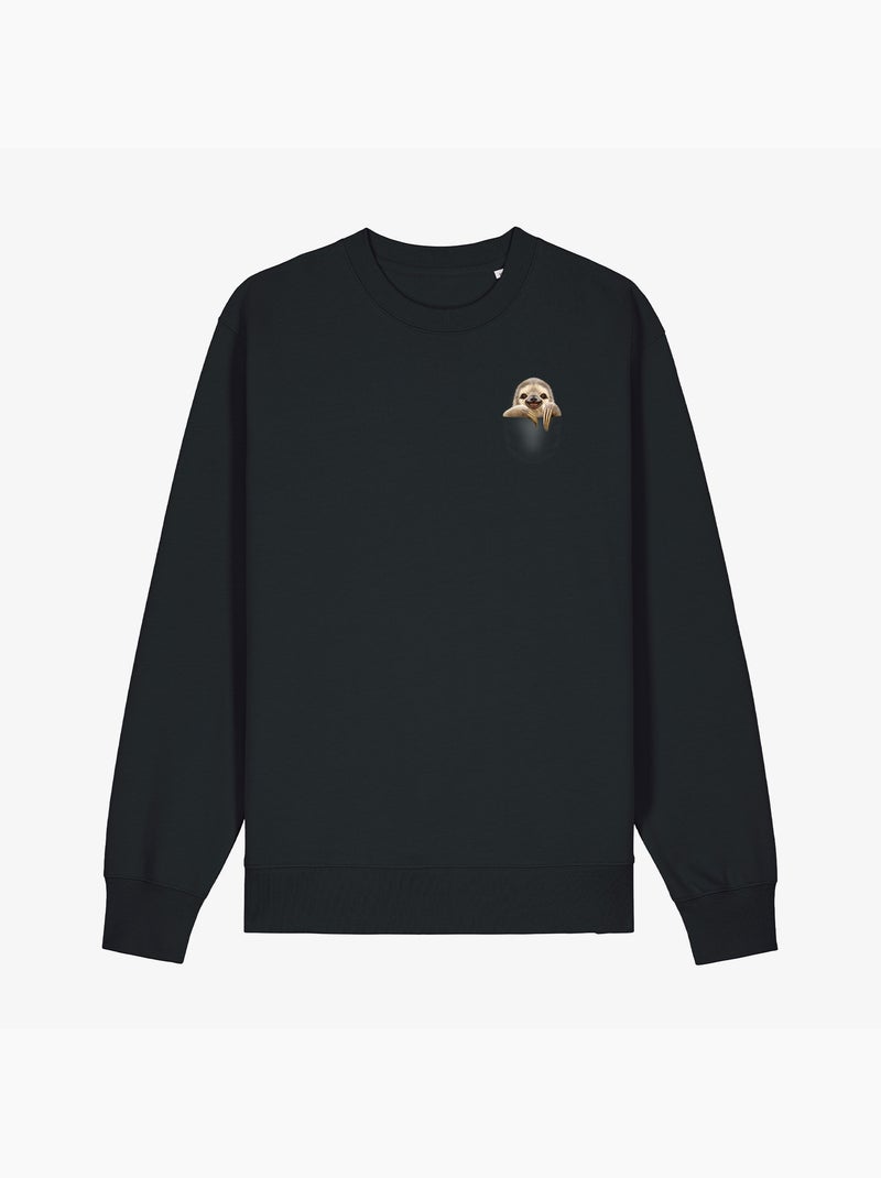 Felpa Uomo - POCKET SLOTH Nero - Kiabi