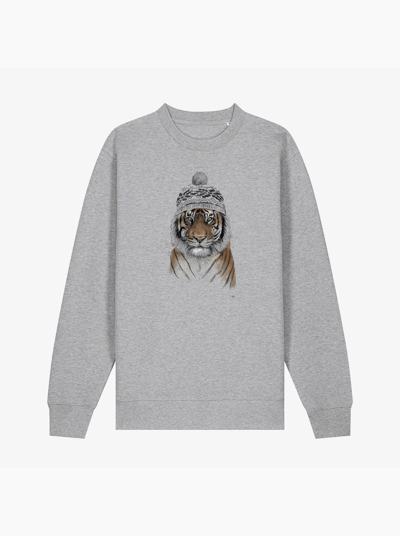 Felpa Uomo - SIBERIAN TIGER Grigio melangiato - Kiabi