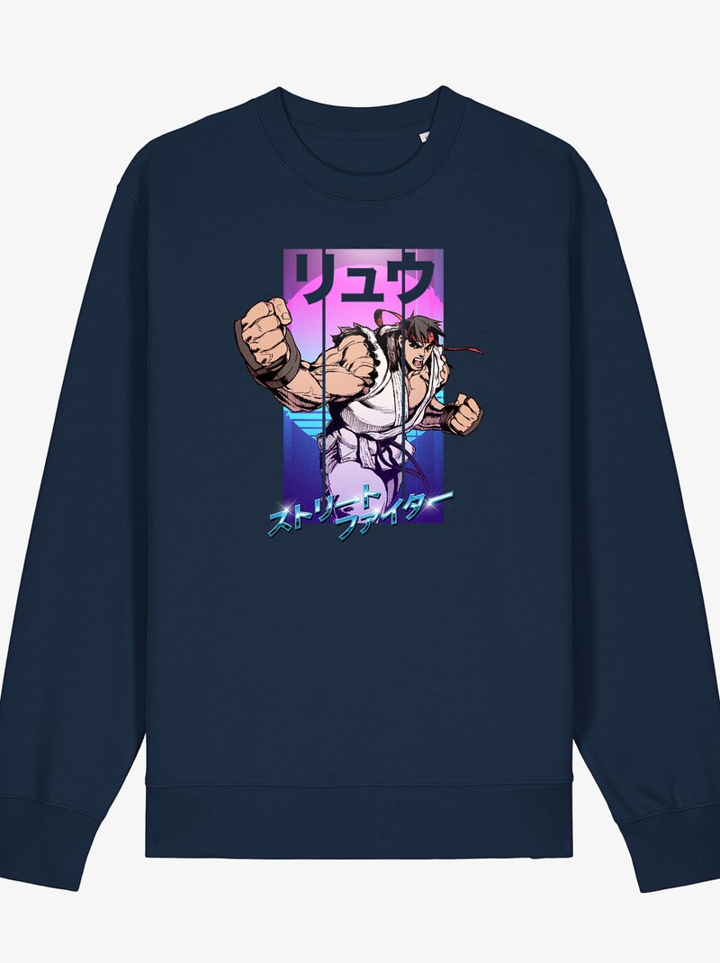 Felpa Uomo - STREET FIGHTER 3 Blu marino - Kiabi