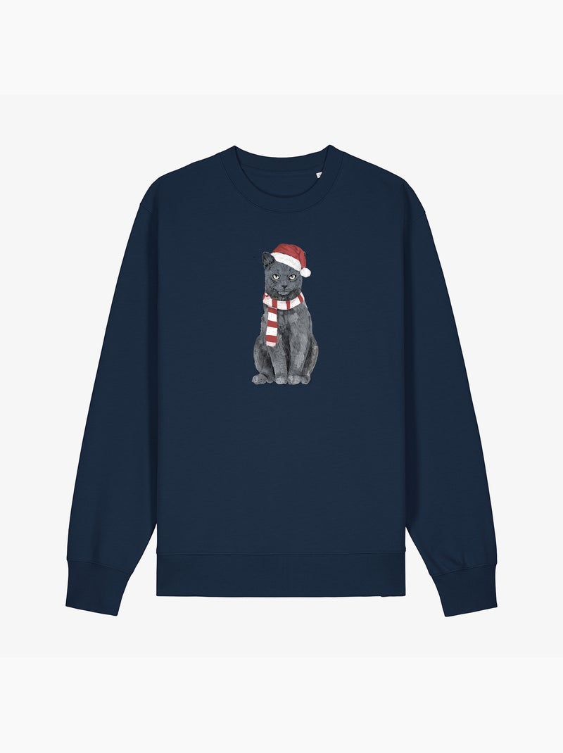 Felpa Uomo - XMAS CAT Blu marino - Kiabi