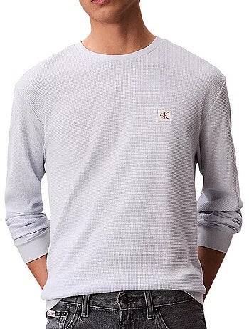 Felpa uomo calvin klein jeans con logo a rilievo