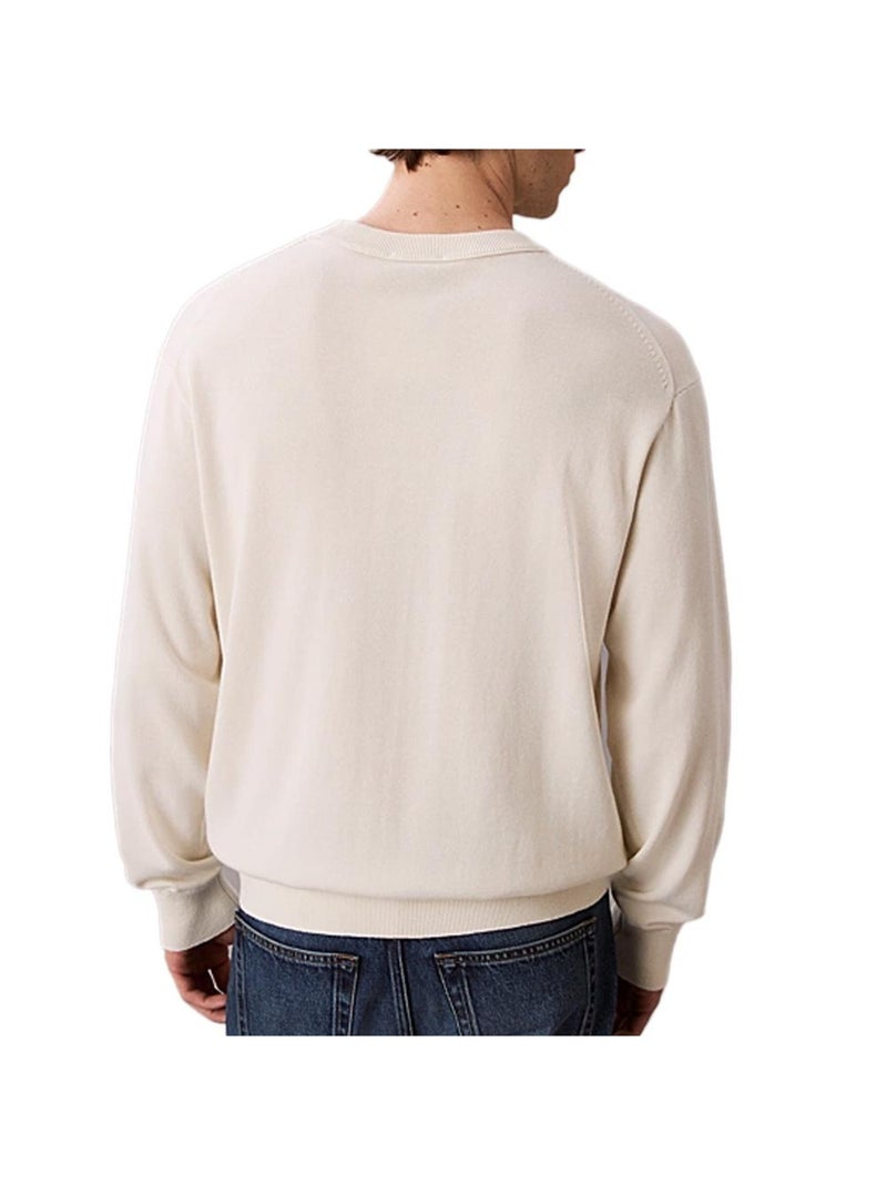 Felpa Uomo Calvin Klein Jeans Cotone Beige - Kiabi