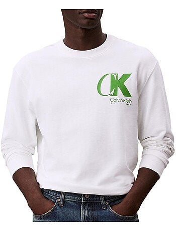 Felpa Uomo Calvin Klein Jeans in Spugna