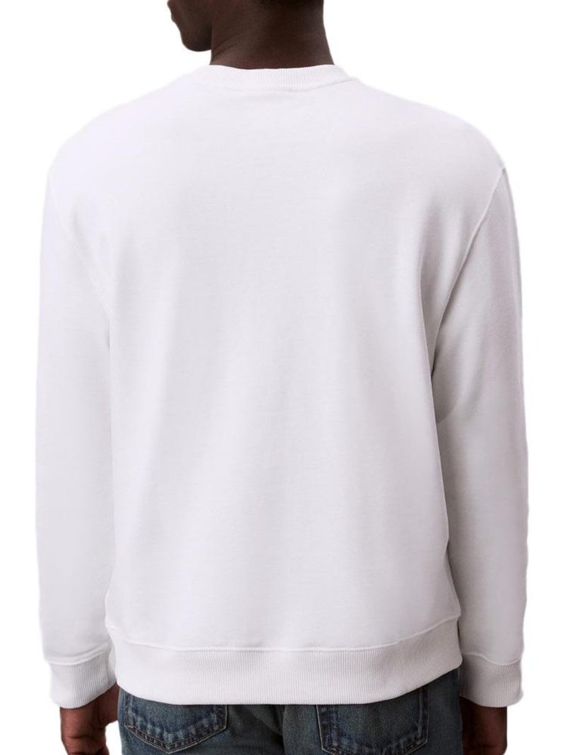 Felpa Uomo Calvin Klein Jeans in Spugna Bianco - Kiabi