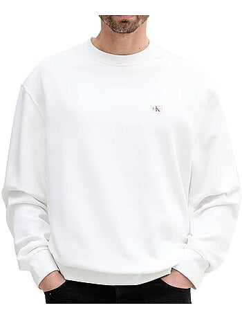 Felpa Uomo Calvin Klein Jeans in Spugna con Logo