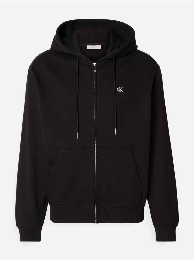 Felpa Uomo con Zip Calvin Klein Jeans Nero - Kiabi