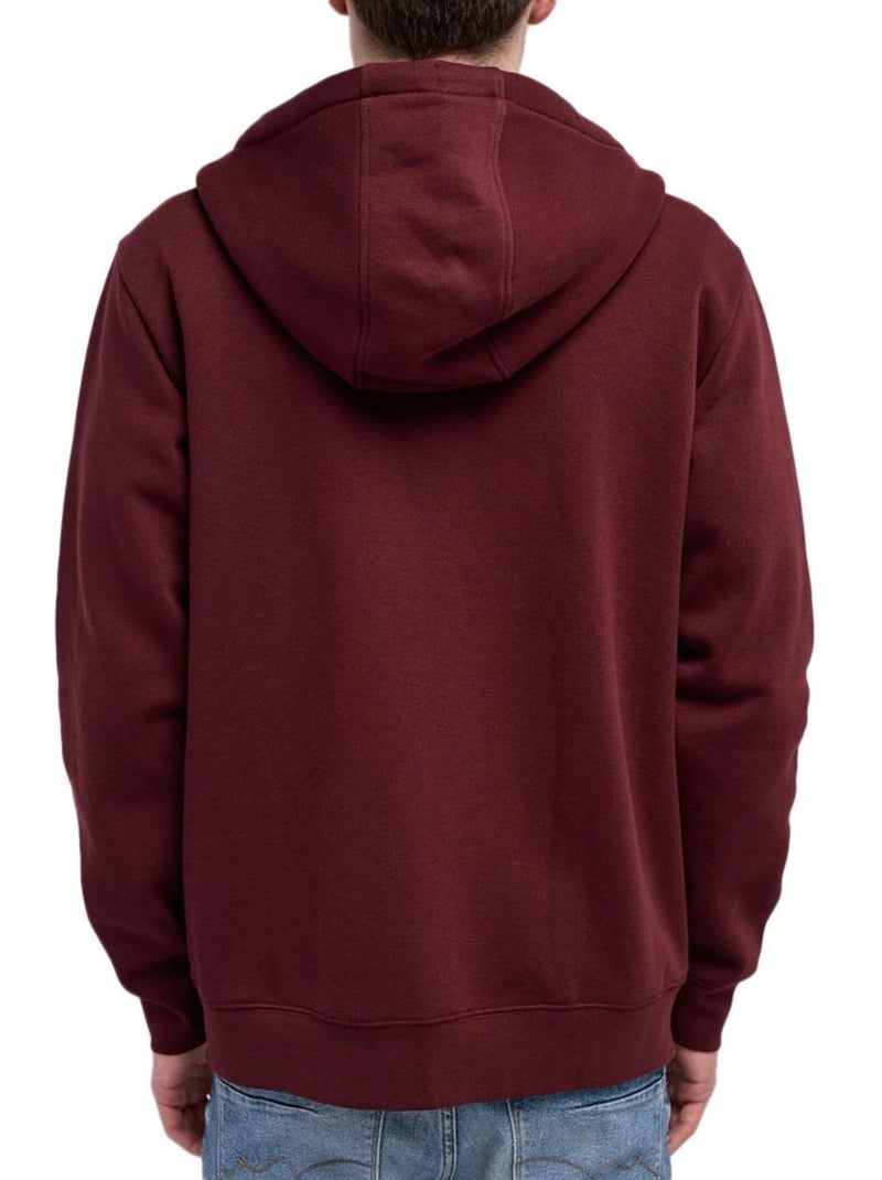 Felpa Uomo con Zip Teddy Smith Bordeaux - Kiabi