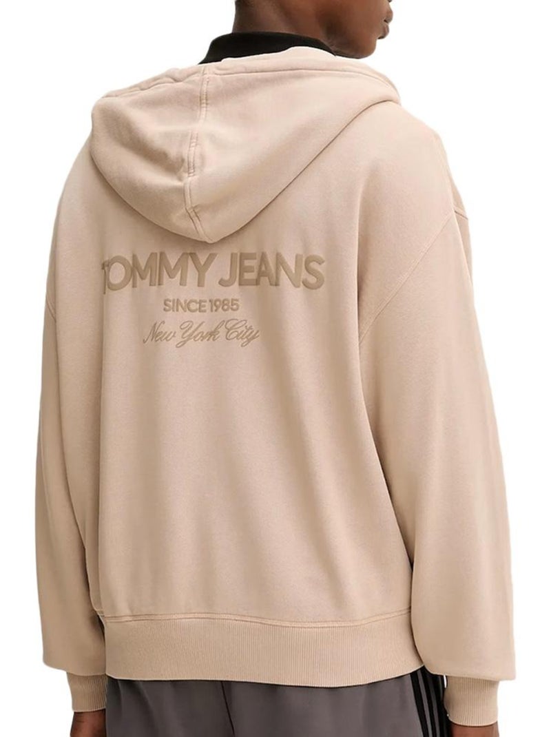 Felpa Uomo con Zip Tommy Hilfiger Beige - Kiabi