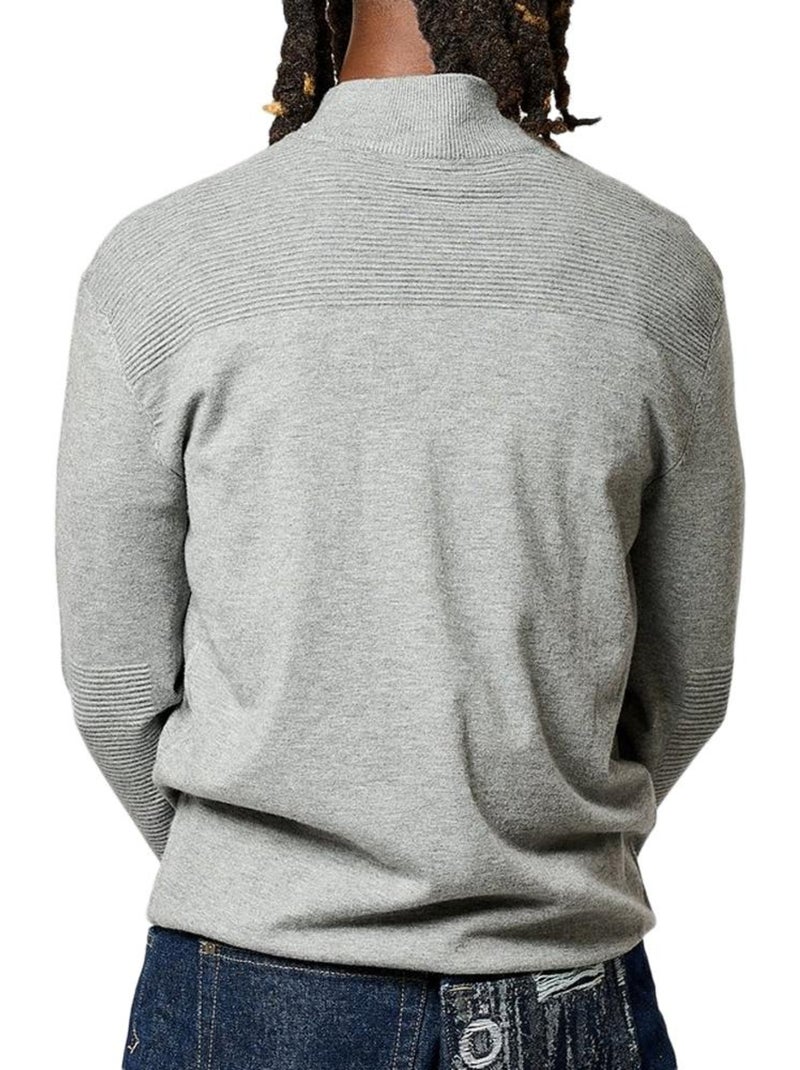 Felpa Uomo Kaporal con Mezza Zip Grigio argentato - Kiabi