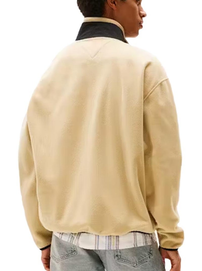 Felpa Uomo Tommy Hilfiger con Zip Beige - Kiabi