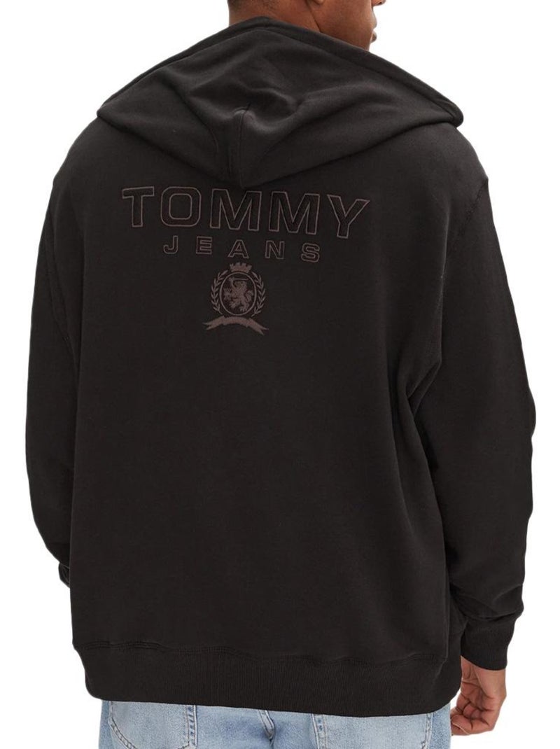 Felpa Uomo Tommy Hilfiger con Zip Nero - Kiabi