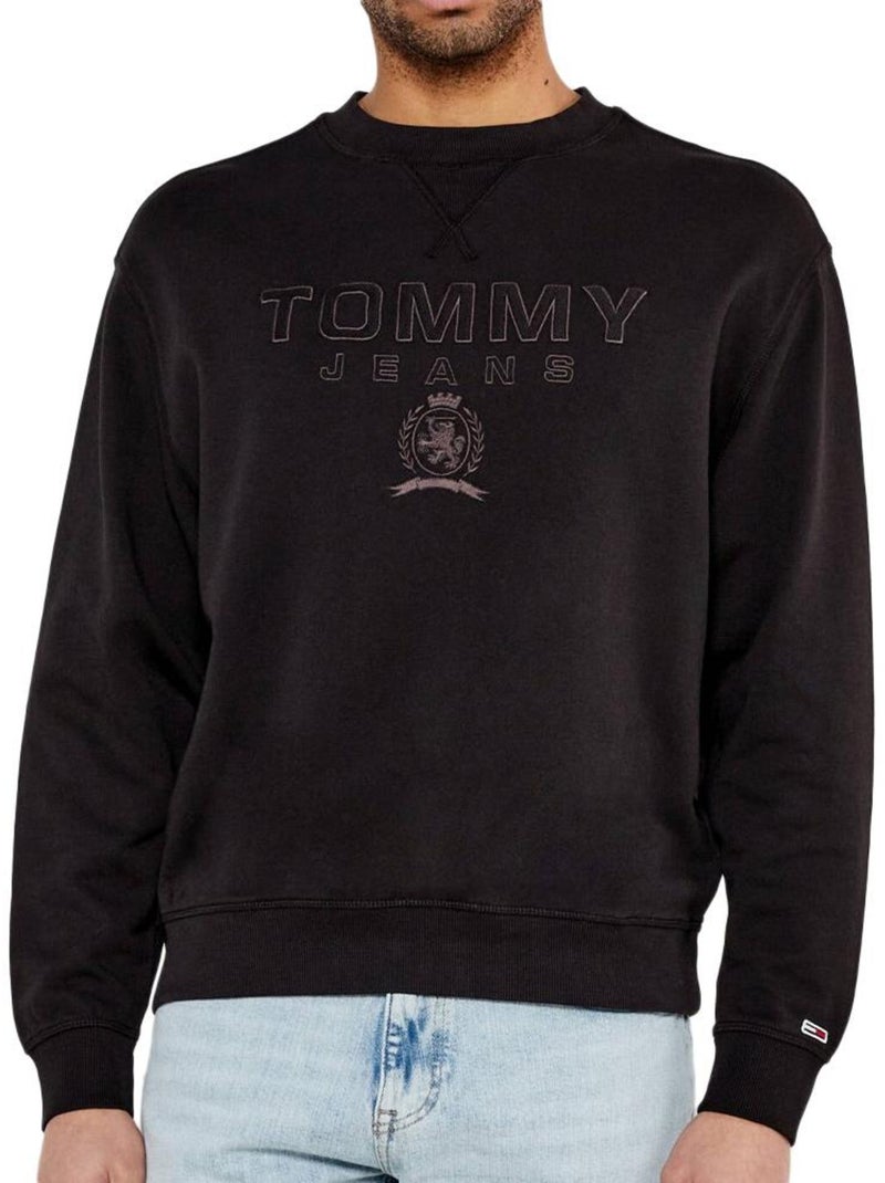 Felpa Uomo Tommy Hilfiger Varsity Nero - Kiabi