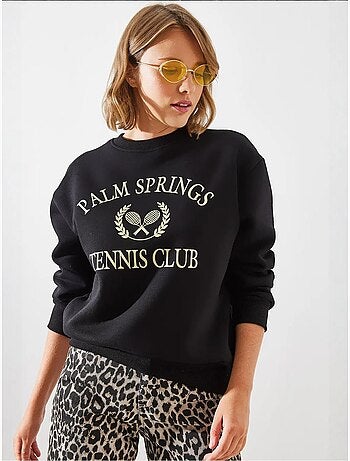 Felpa vintage da college three thread brushed palm springs tennis mbhs lucci
