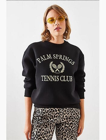 Felpa vintage da college three thread brushed palm springs tennis mbhs lucci
