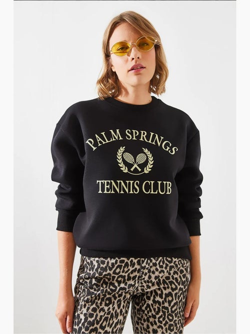 Felpa vintage da college three thread brushed palm springs tennis mbhs lucci - Kiabi Felpa vintage da college three thread brushed palm springs tennis mbhs lucci - Kiabi