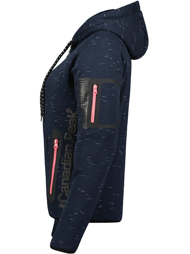 Felpa zip con cappuccio fanatic – canadian peak Blu marino - Kiabi