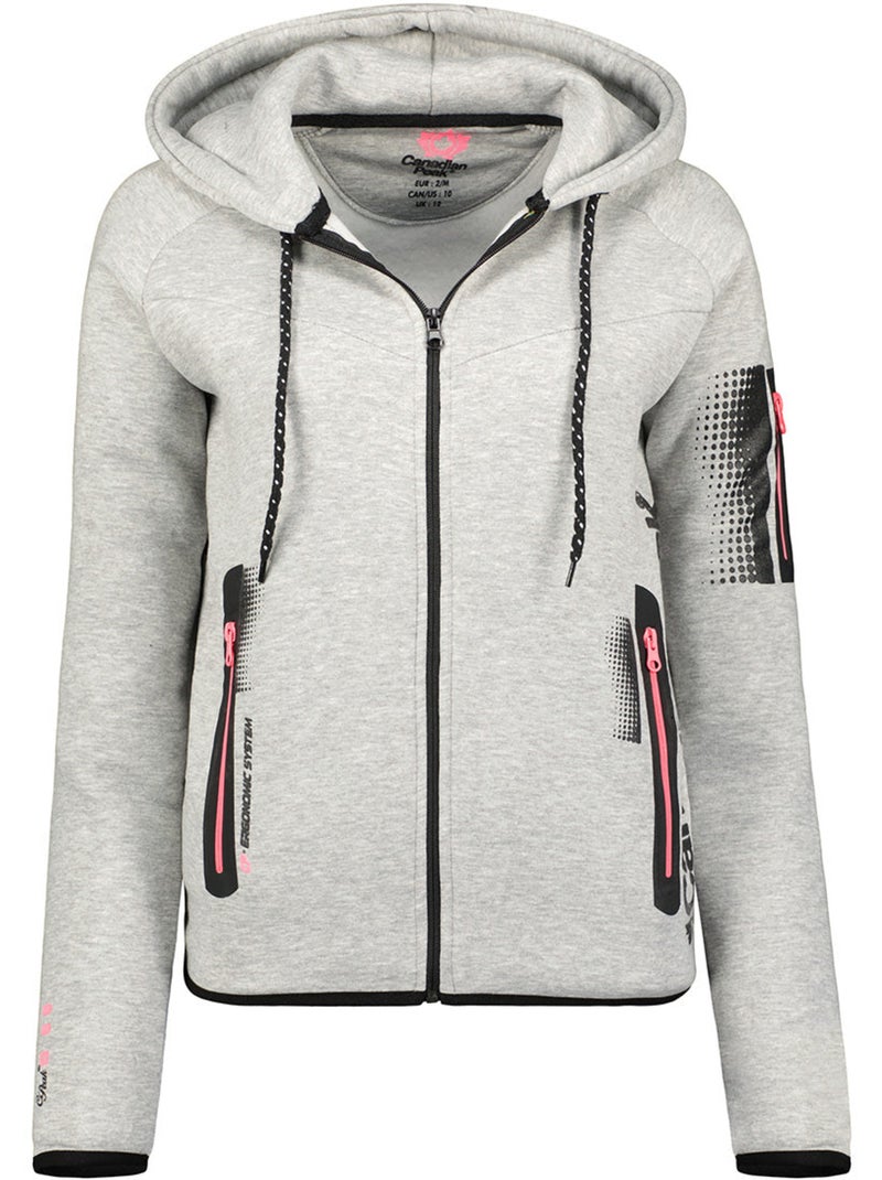 Felpa zip con cappuccio fanatic – canadian peak Grigio chiaro - Kiabi