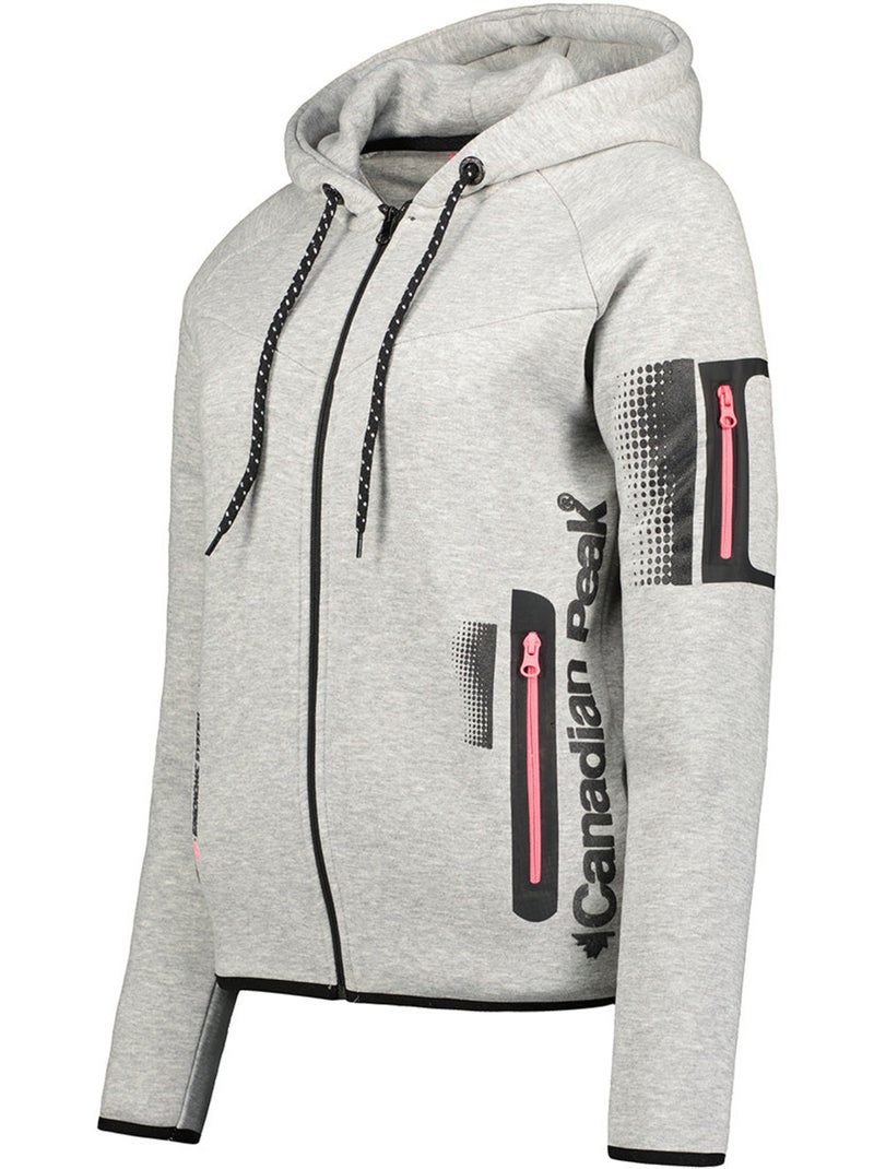 Felpa zip con cappuccio fanatic – canadian peak Grigio chiaro - Kiabi