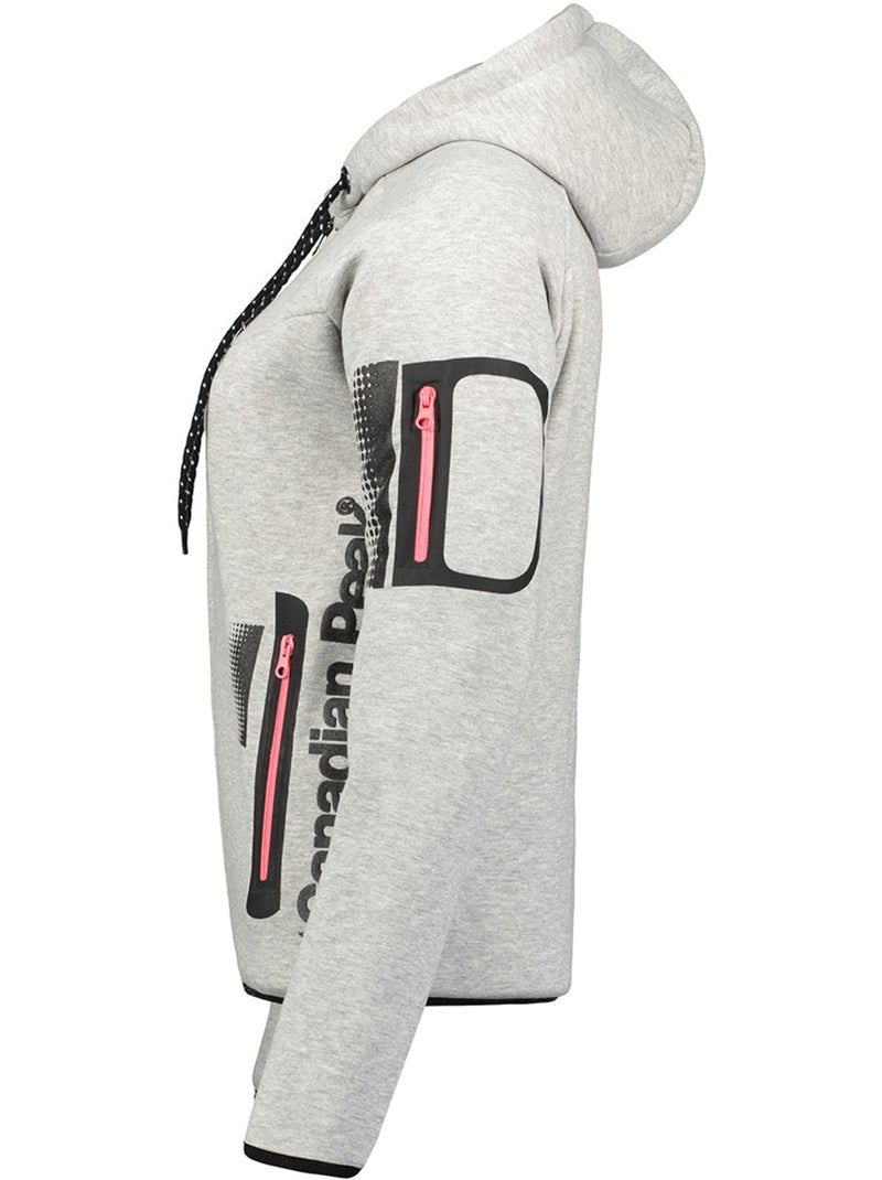 Felpa zip con cappuccio fanatic – canadian peak Grigio chiaro - Kiabi