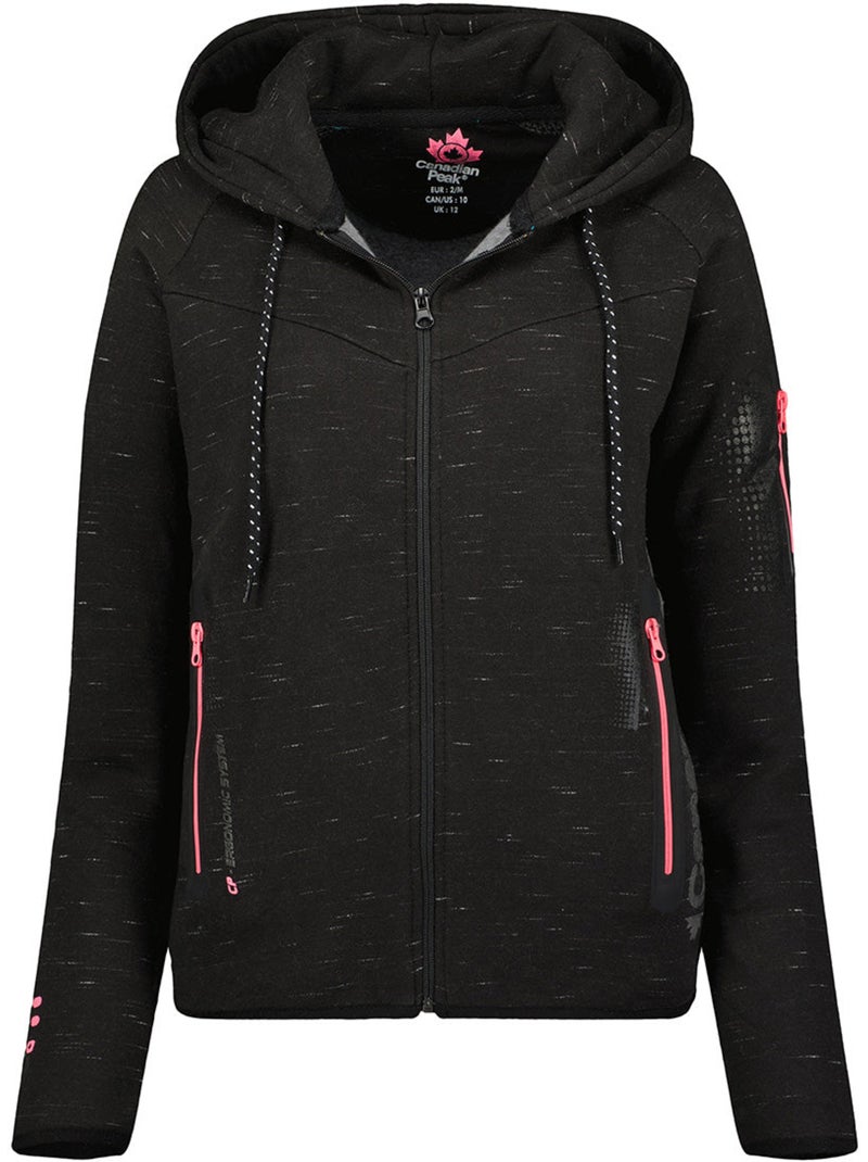 Felpa zip con cappuccio fanatic – canadian peak Nero - Kiabi