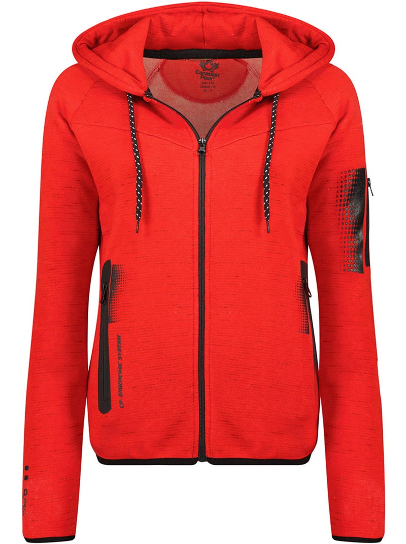 Felpa zip con cappuccio fanatic – canadian peak Rosso - Kiabi